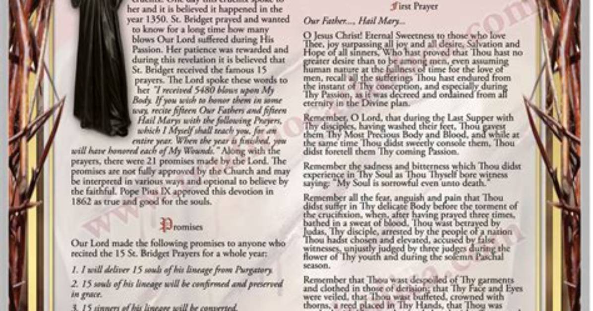 How to Pray the 15 Prayers of St Bridget Complete Daily Practice And