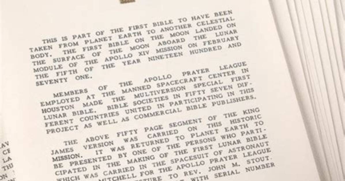 Knoxville Apollo 14 Bibles Explained Everything to Know About the Historic Space Relics up For