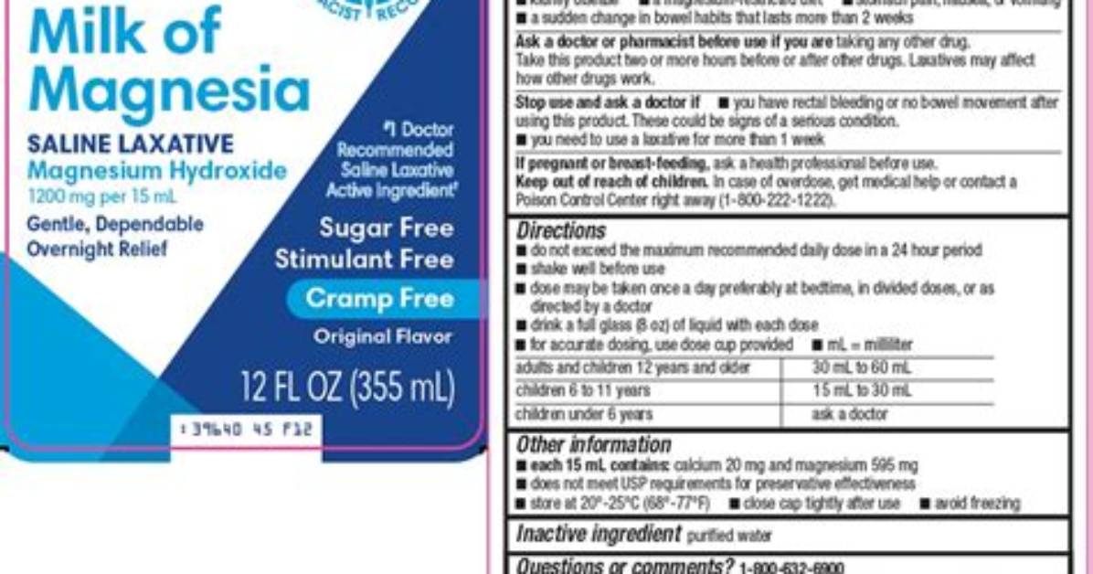 Milk of Magnesia Onset Timeline Clinical Data and Hour by Hour