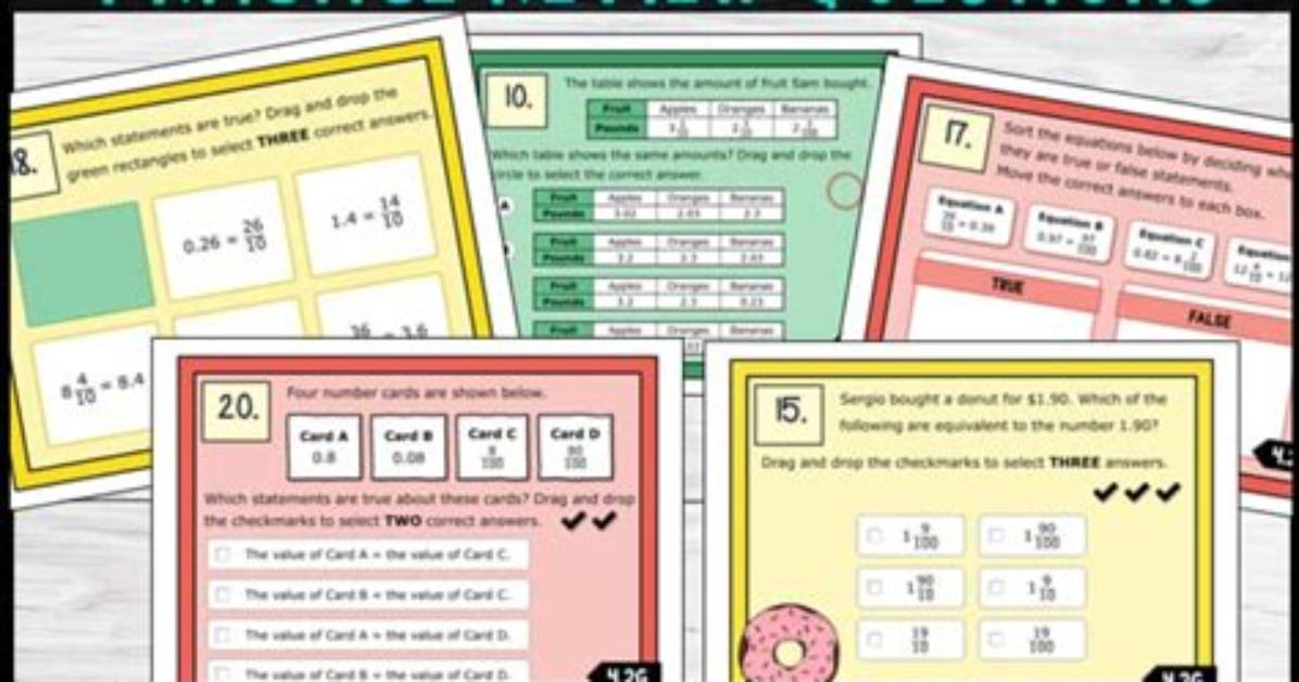 Standardized Test Crunch Speed Converting Decimals