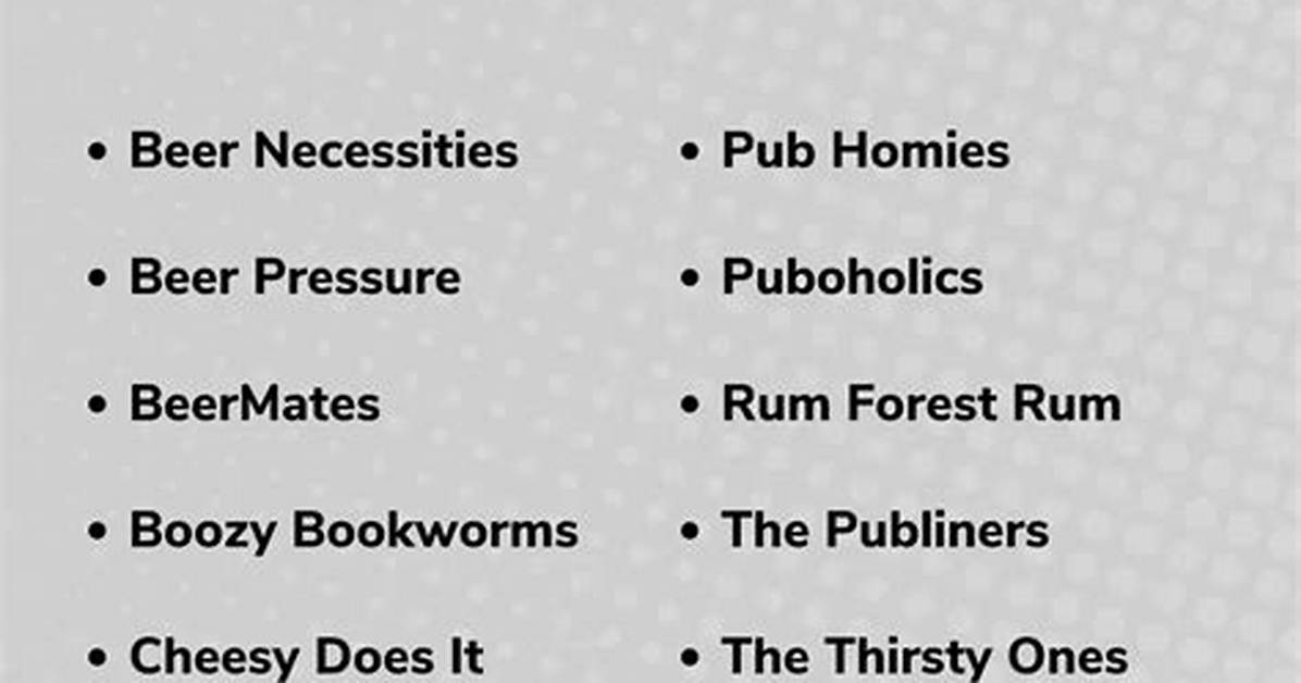 The Ultimate Pub Trivia Team Name Guide 200 Ideas for Every Genre And
