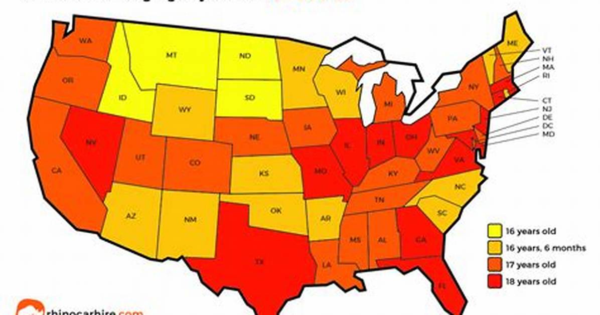 Us Driver S License Age Map See Every State S Exact Age Rules And