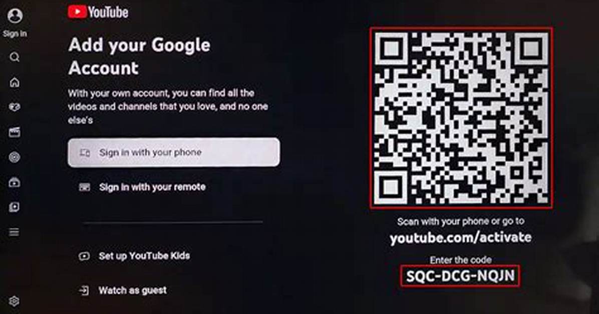 Where to Enter Your Youtube Code Screen by Screen Device